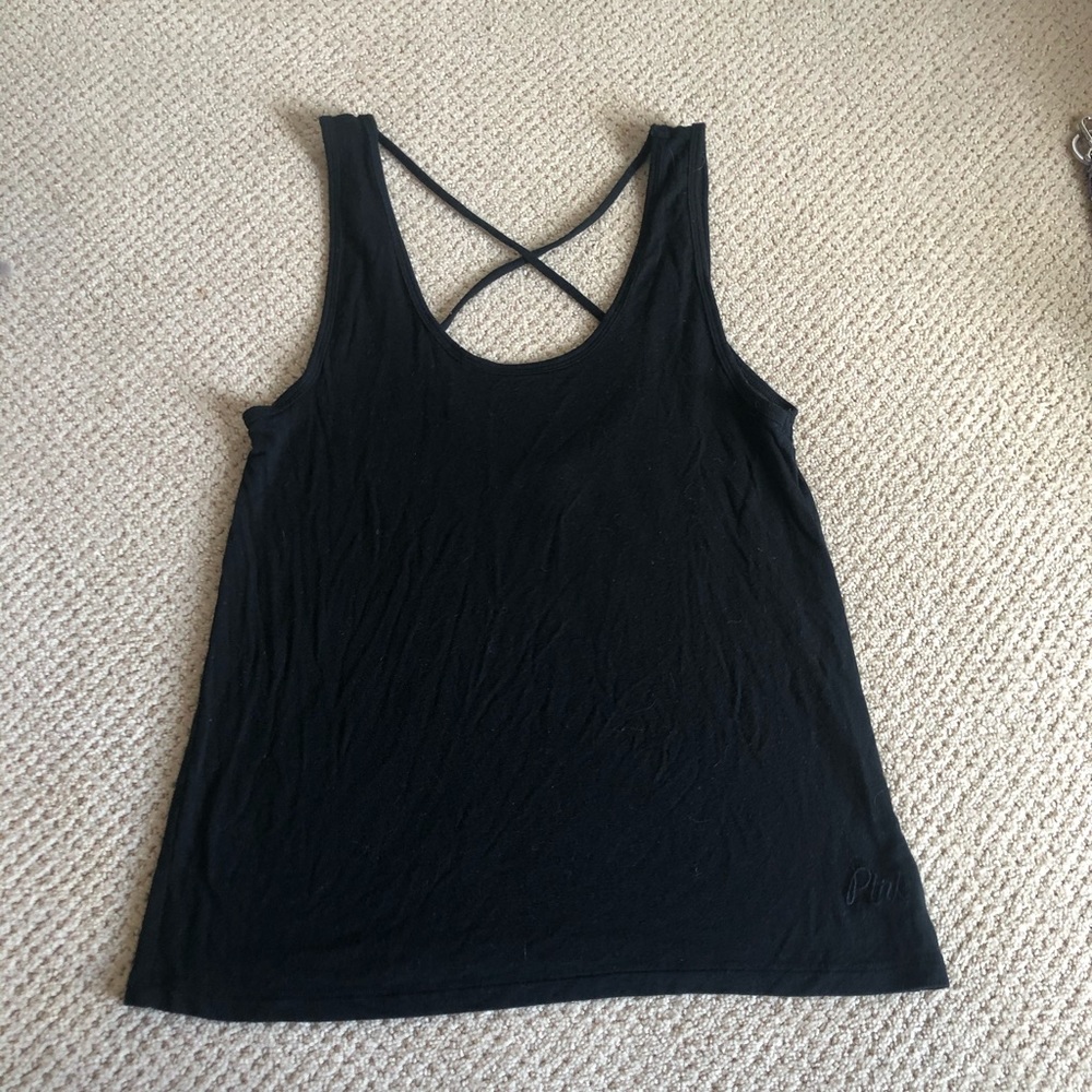 VS PINK black tank top